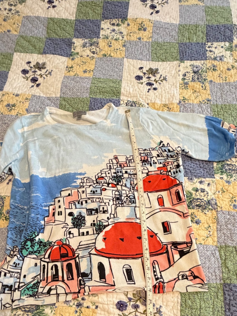 Joseph A Multi Color Santorini Light Weight Short Sleeve Sweater  Size S - Picture 11 of 12